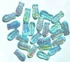 25 15mm Transparent Aqua AB Fish Beads